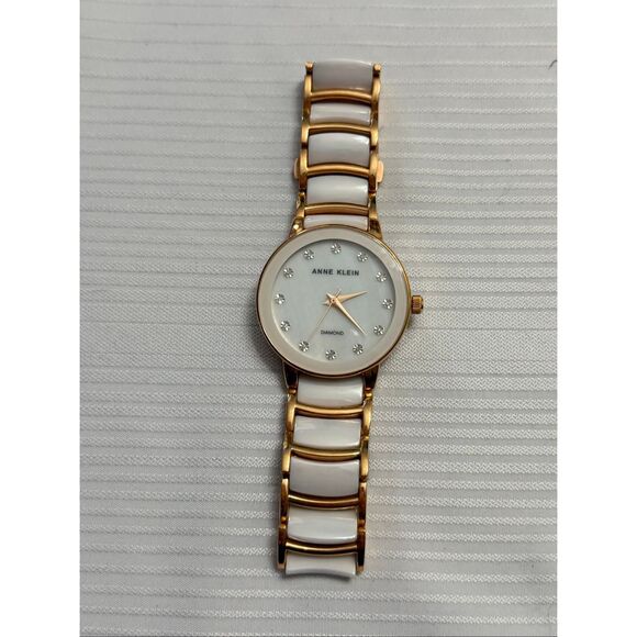 Anne Klein Women’s Watch White Gold Band 2672 Needs Battery - Picture 2 of 5